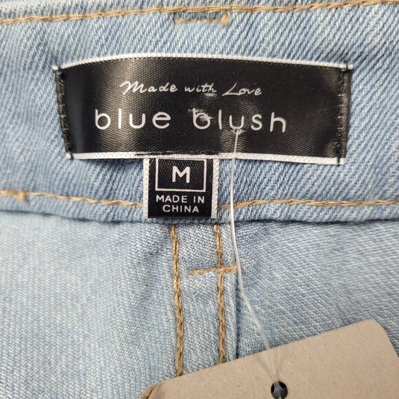 NWT Pitaya blue blush Colorblock Patchwork Fray HW Denim Jeans size Medium - Picture 13 of 16